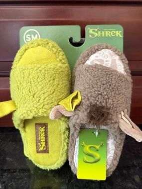 Dreamworks Shrek Plush Slip-Ons — Lime Green and Brown